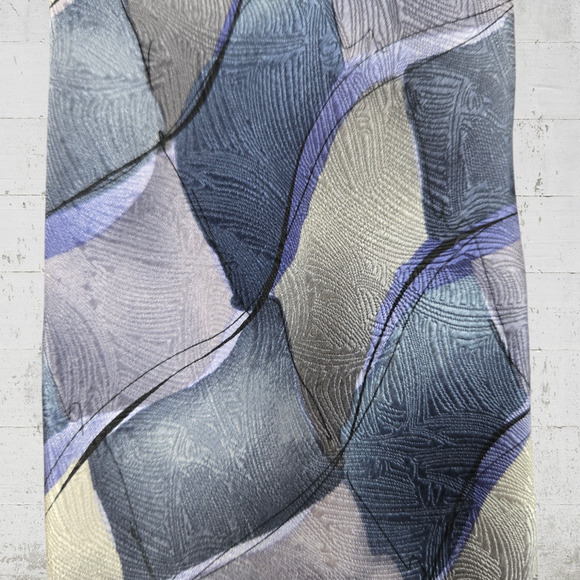 1990s Vintage J Garcia Blue Geometric Virtual Reality Abstract Silk Tie 4 x 61 - Picture 4 of 5